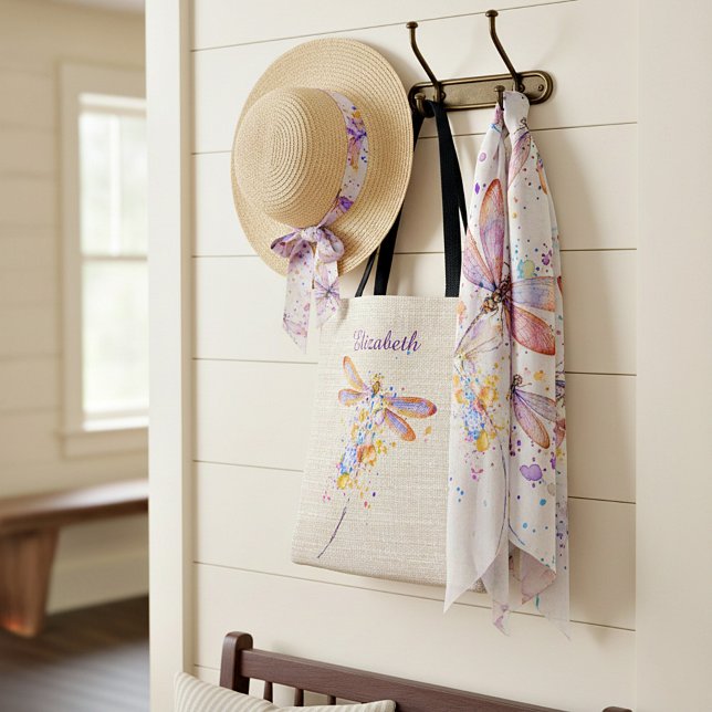 Personalized Dragonfly splatter Tote Bag (Creator Uploaded)