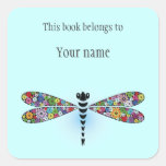 Personalized Dragonfly Sticker Bookplate