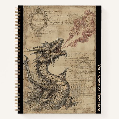 Personalized Dragons and Medieval 8.5"x11" Deluxe Notebook
