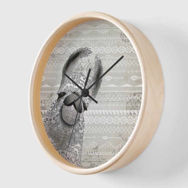 Personalized Drama Llama Wall Clock (Angle)