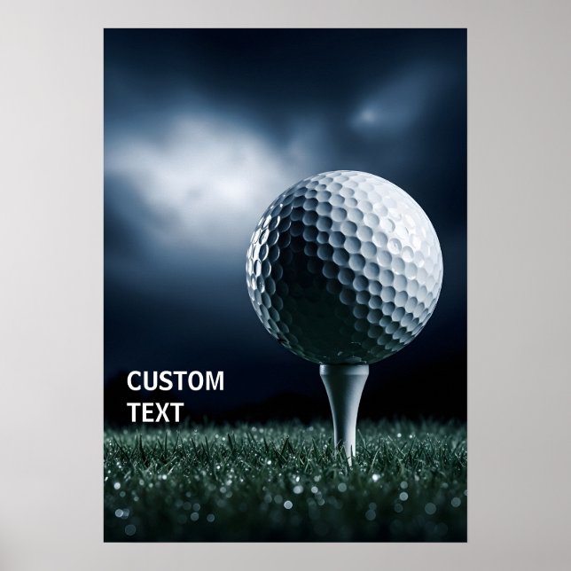 Personalized Dramatic Golf Ball Poster (Front)