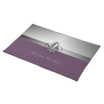 Personalized Dramatic Purple Silver Fleur De Lis Placemat at Zazzle