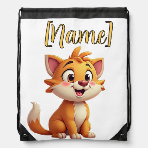 Personalized Drawstring Backpack -merv the cat