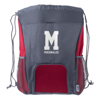 Personalized drawstring backpack with monogram