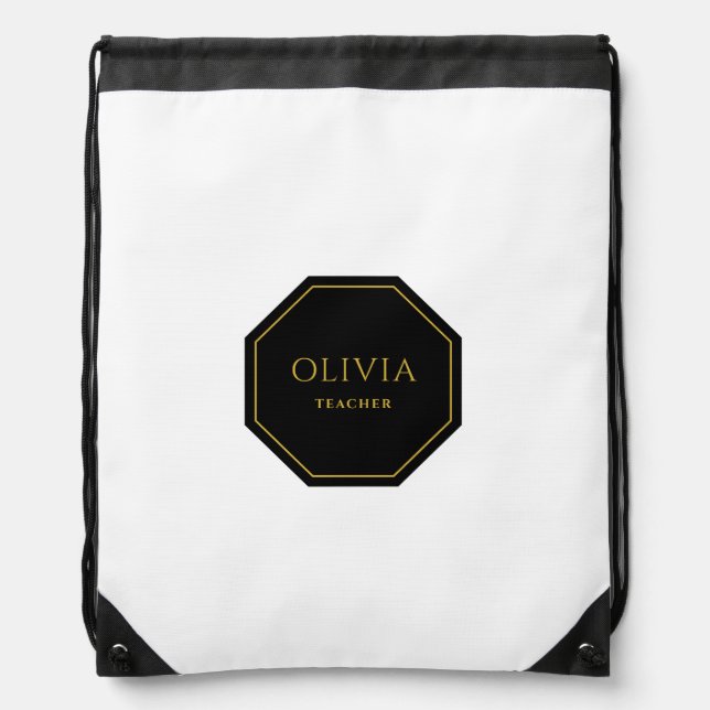 Personalized Drawstring Bag with Name and Title (Front)