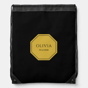 Personalized Drawstring Bag with Name and Title