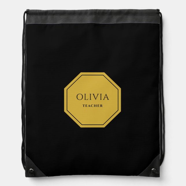 Personalized Drawstring Bag with Name and Title (Front)