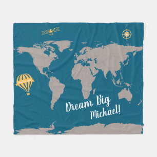 Personalized Dream big with baby's name Fleece Blanket