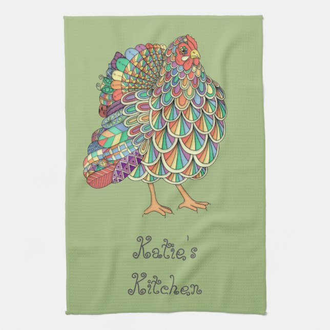 Personalized Dream Chicken Kitchen Towel (Vertical)