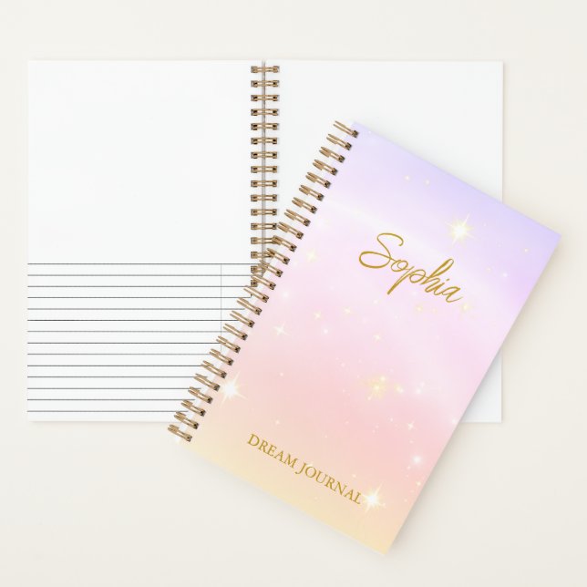 Personalized Dream Journal Notebook Soft Pastel (Inside)