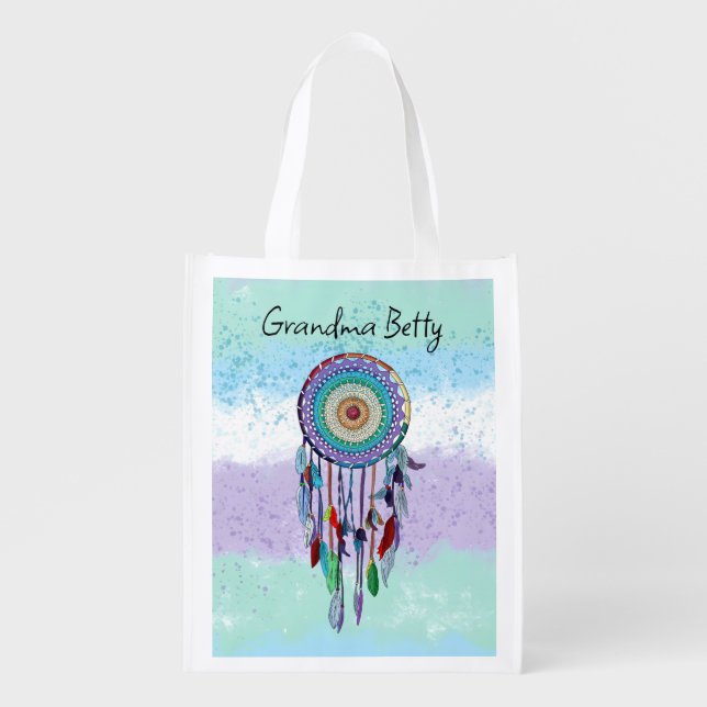 Personalized Dreamcatcher  Grocery Bag (Front)
