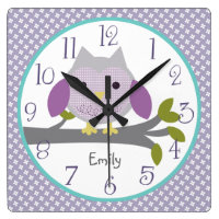 Personalized Dreamland Owl Nursery Clock