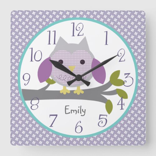 Personalized Dreamland Owl Nursery Clock