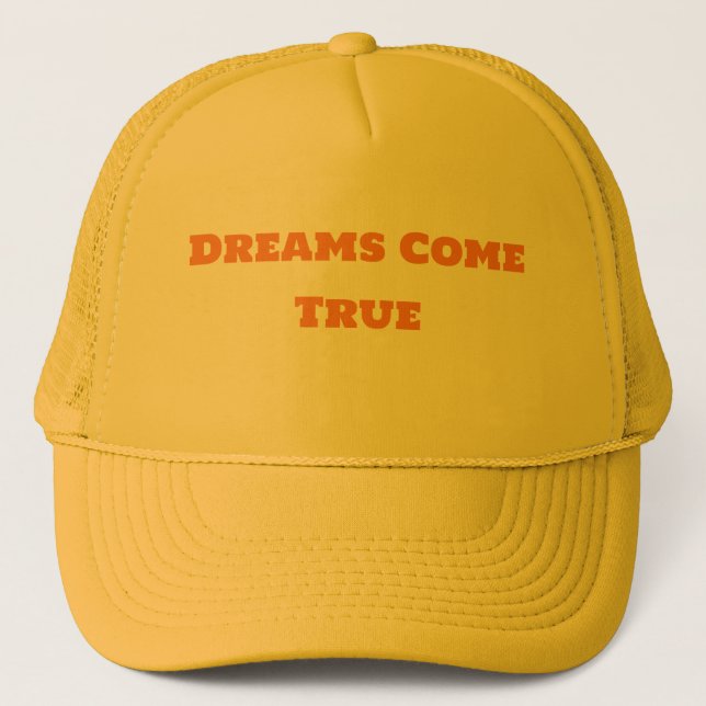Personalized Dreams Come True Yellow Stylish Cool Trucker Hat (Front)