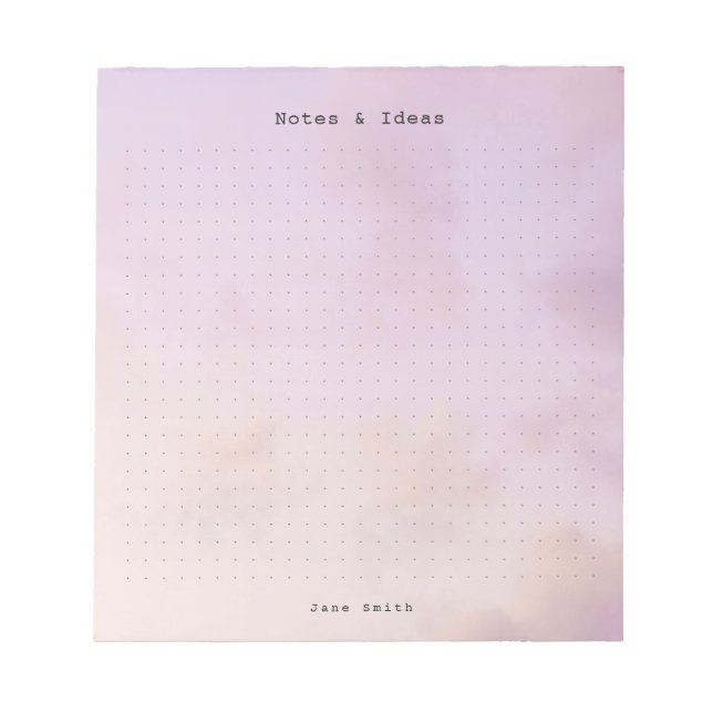 Personalized dreamy clouds, pastel aesthetic Grid Notepad (Front)