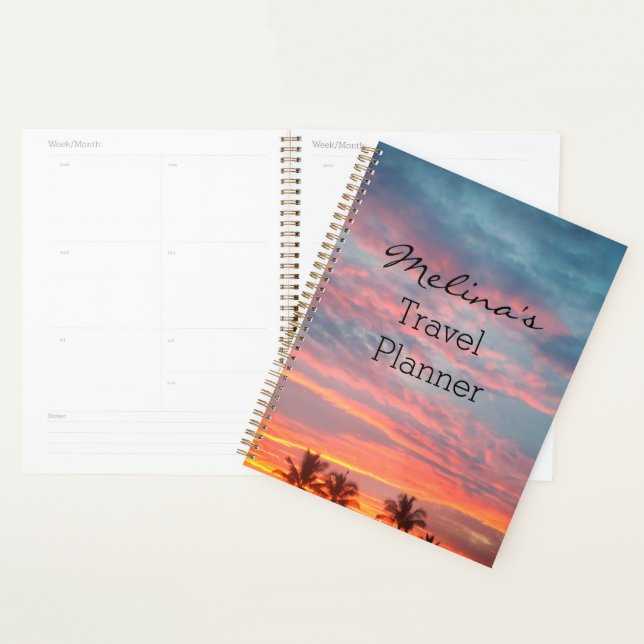 Personalized Dreamy Tropical Sunset  Planner (Display)