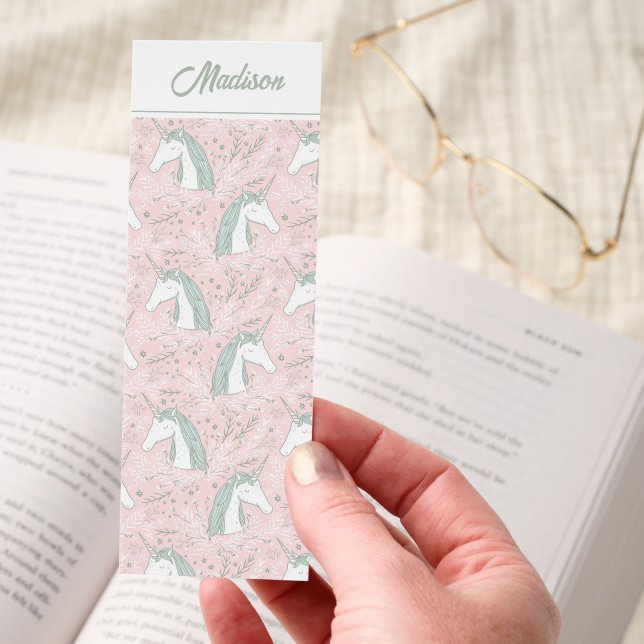 Personalized Dreamy Unicorn Pattern Bookmarks (Hand)