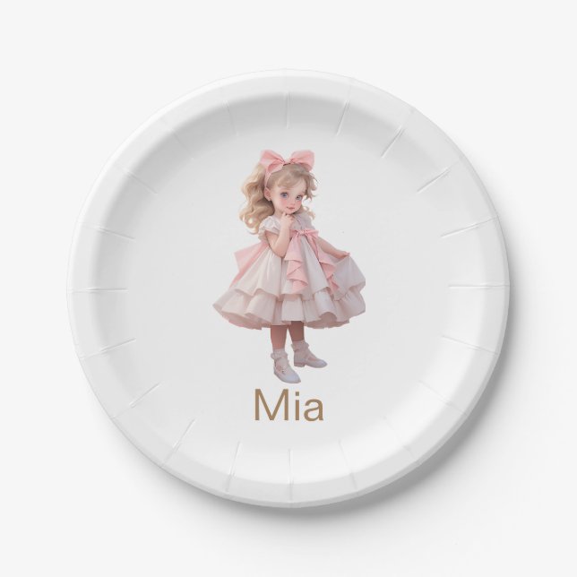 Personalized Dress-up Birthday Party  Paper Plates (Front)