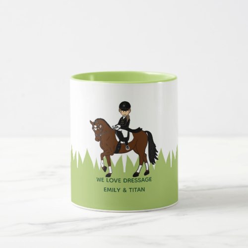 Personalized Dressage Horse Rider Mug For Girls
