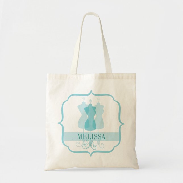 Personalized Dressform Bridesmaid Tote Bag (Front)