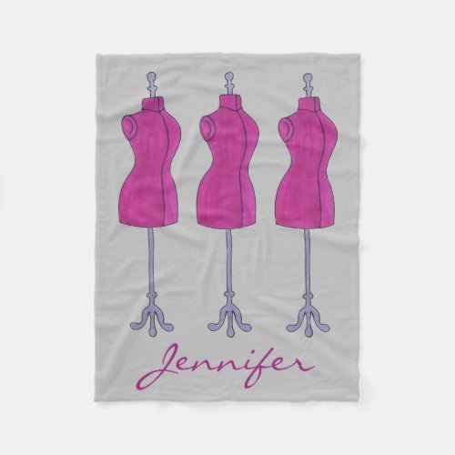 Personalized Dressform Fashion Design Mannequin Fleece Blanket