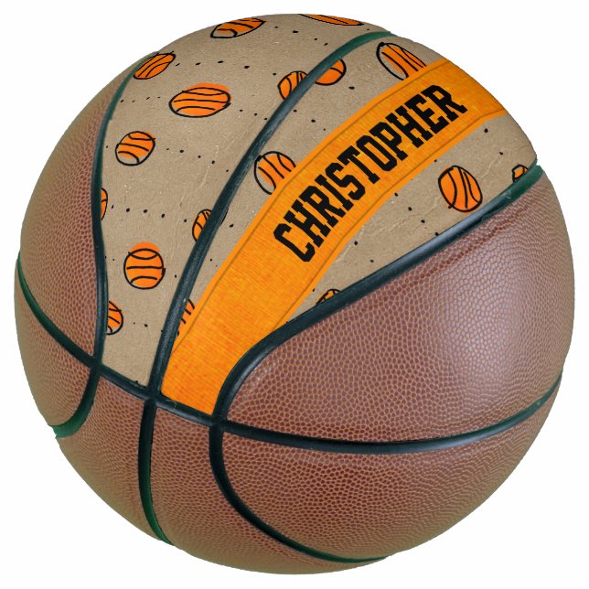 Personalized Dribbling Basketball Pattern (Angled)