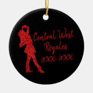 Personalized Drill Team   Black and Red Ceramic Or Ornament