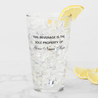 Personalized drink glass with funny refill line