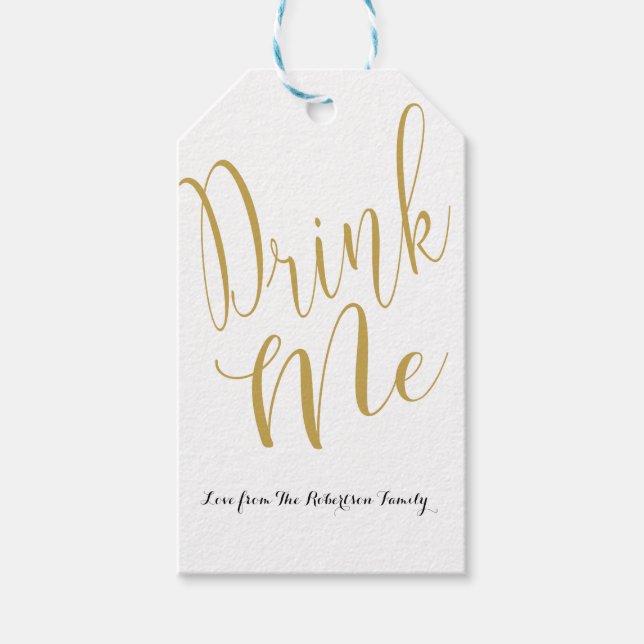 Personalized Drink Me gift tag (Front)