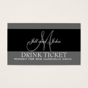 Personalized Drink Ticket for Wedding Reception