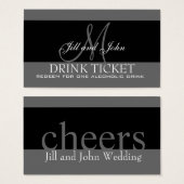 Personalized Drink Ticket for Wedding Reception (Front & Back)