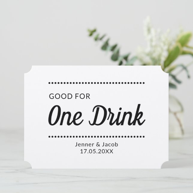 Personalized Drink Tickets Vouchers Tokens Drinks Holiday Card (Standing Front)