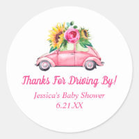 Personalized Drive By Baby Shower Favors Stickers