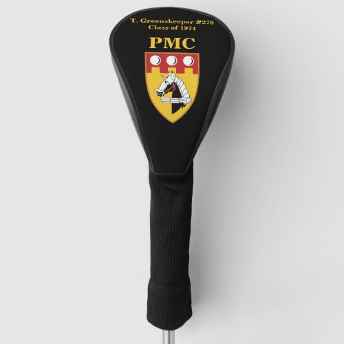 PERSONALIZED Driver Head Cover BLACK wPMC SEAL