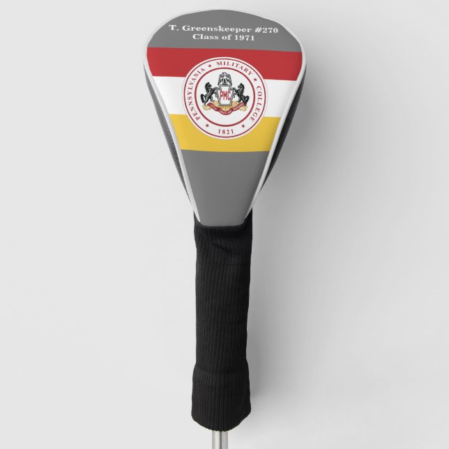 * PERSONALIZED Driver Head Cover w/PMC Flag logo (Front)