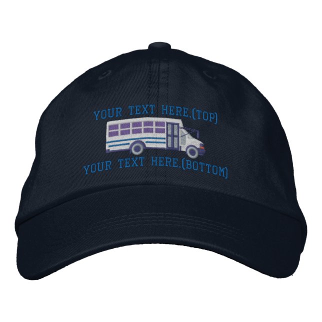 Personalized Driver Mini Bus Shuttle Embroidery Embroidered Baseball Hat (Front)