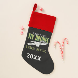 Personalized Drone Fly Crash Multirotor Quadcopter Christmas Stocking