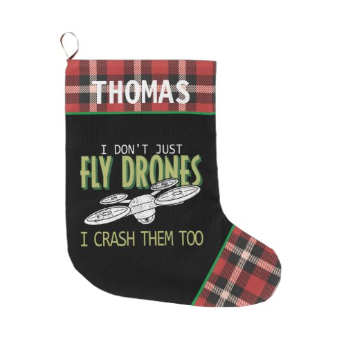 Personalized Drone Fly Crash Multirotor Quadcopter Large Christmas Stocking