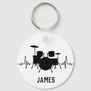 Personalized drummer  keychain