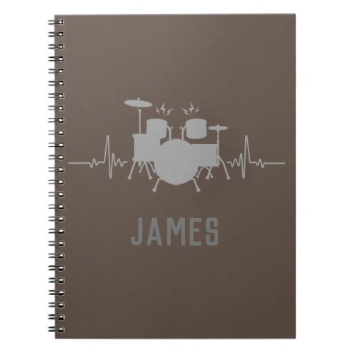 Personalized Drums Heartbeat _ Funny drummer  Notebook