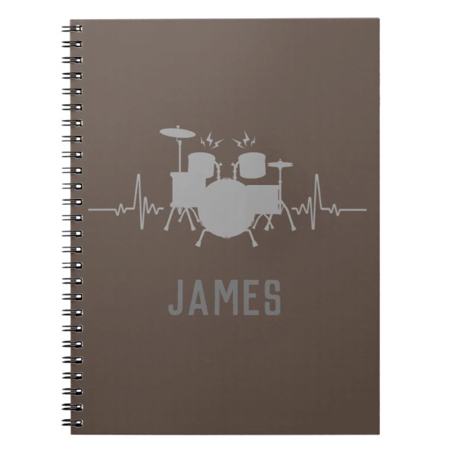 Personalized Drums Heartbeat - Funny drummer  Notebook (Front)
