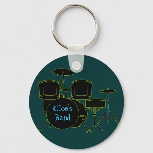 Personalized Drumset Keychain