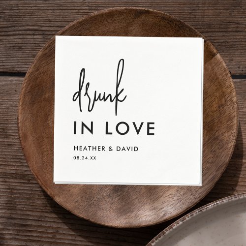 Personalized Drunk In Love Wedding Napkins