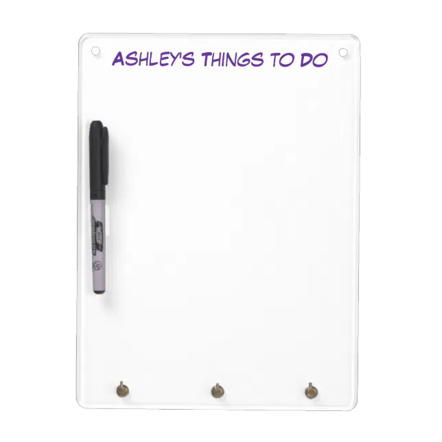 Personalized Dry Erase Board with Key Holder Zazzle