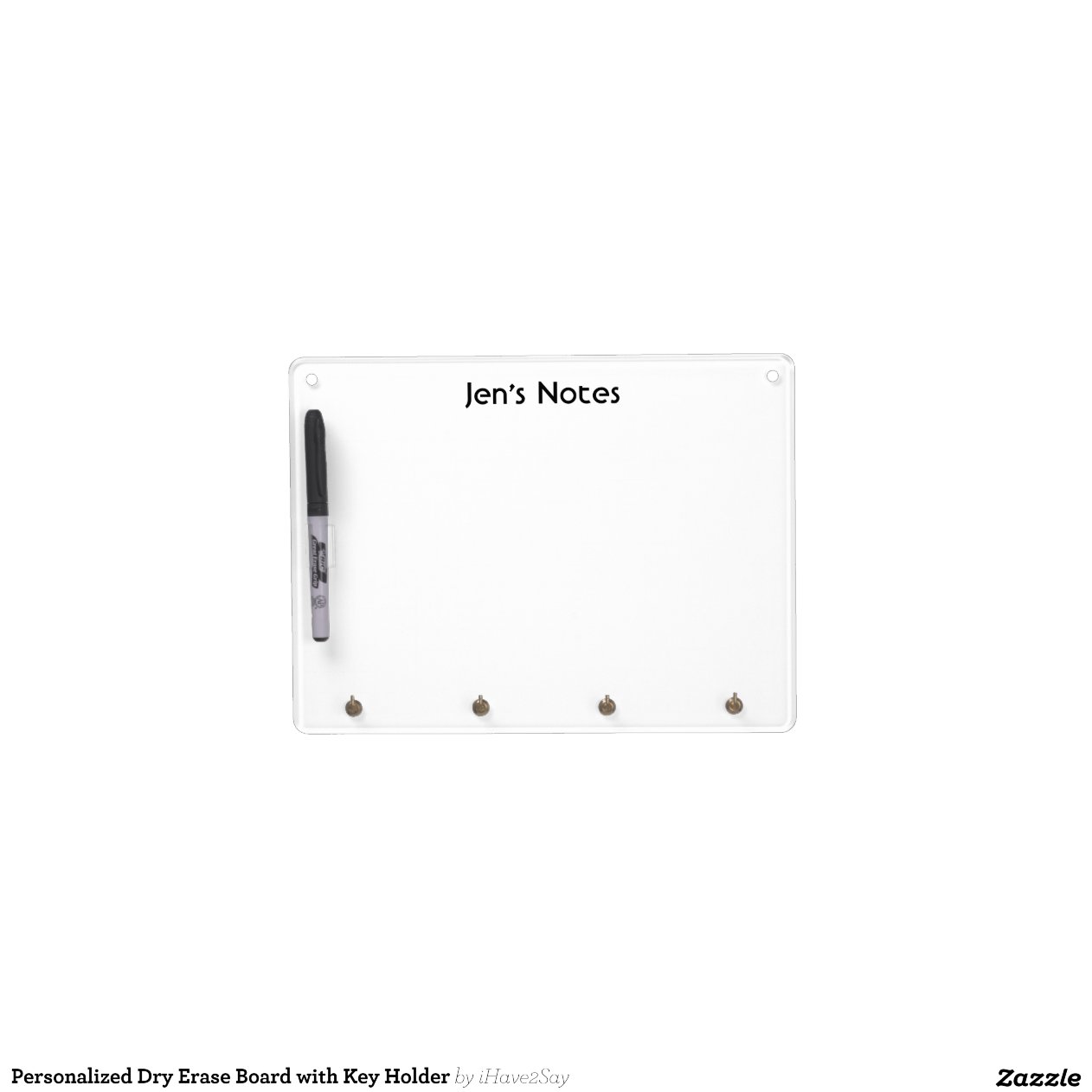 Personalized Dry Erase Board with Key Holder | Zazzle