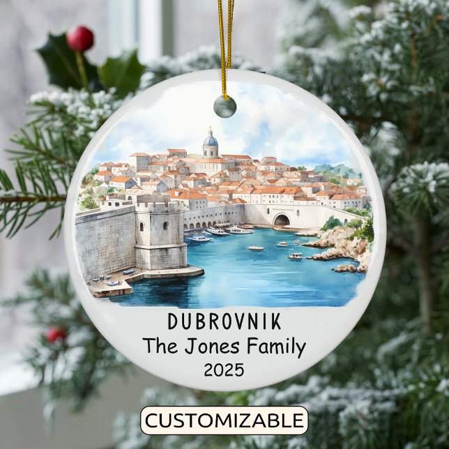 Personalized Dubrovnik Ornament, Croatia Ceramic Ornament (Creator Uploaded)