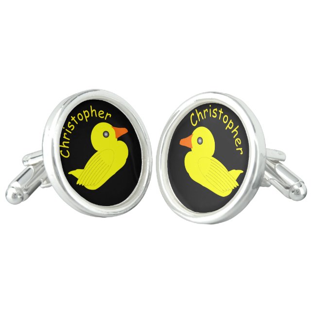 Personalized Duck Design Cufflinks (Angled)