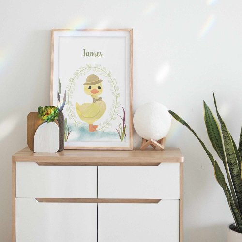 Personalized Duck Duckling with Bow Tie Poster
