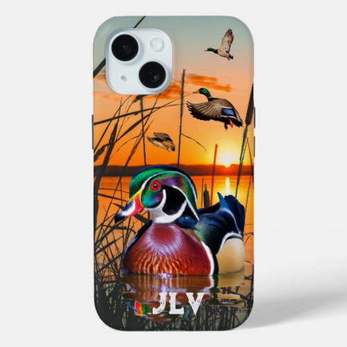 Personalized Duck Hunting iPhone 15 Case