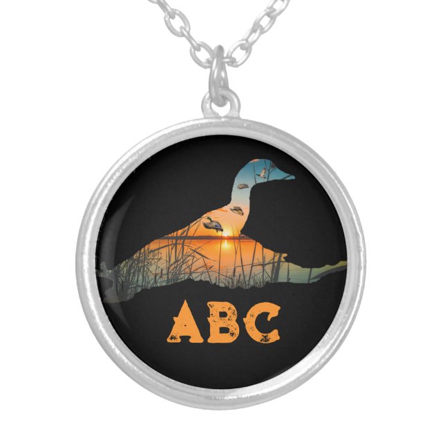 Personalized Duck Hunting Necklace for Men (Front)
